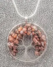 Carnelian Gemstone Tree of Life Necklace