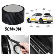Carbon Fiber Adhesive Tape Anti-Scratch Scuff Car Door Sill Protector Strip (for: Fiat)