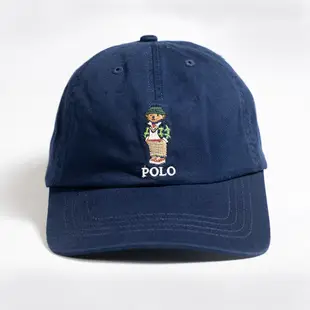 Polo Ralph Lauren RL 熱銷刺繡熊款可調式鴨舌老帽-深藍色