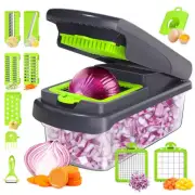 Black and white 14-Piece Multifunctional Vegetable Chopper and Slicer Set