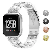 StrapsCo Stainless Steel Rhinestone Watch Band Strap for Fitbit Versa/2/Lite
