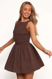 [PUP51] Harrison Mini Dress - Chocolate Brown XS Brown