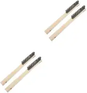 Luxshiny 2sets Outdoor Pizza Oven Accessories Pizza Stone Brush Grill Brush Heat Resistant Wire for Drill 2pcs*2