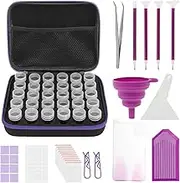 Diamond Drawing Storage Containers,30 Slots Large Capacity Diamond Drawing Accessories Organizer and Tools,Portable for Art Craft