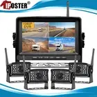 Digital Wireless 9" Quad Splitscreen DVR Monitor Reversing 4x Cameras 12V 24V HD