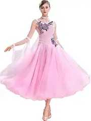 [YHHGDS] Ballroom Waltz Tango Foxtrot Quickstep Dress Chiffon Sling Dresses Modern Dance Dresses Ballroom Dance Swing Dress