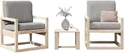 3 Piece Garden Lounge Set Solid Wood Pine, Garden Furniture Sets