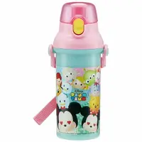 在飛比找樂天市場購物網優惠-小禮堂 迪士尼 TsumTsum 日製直飲式水壺附背帶《粉綠