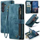 For Samsung Galaxy A15/A25/A35 Wallet PU Leather With Strap Card Holder Bag Case