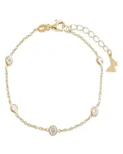 By Adina Eden Diamond By The Yard Cubic Zirconia Sterling Silver Link Bracelet OS
