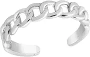 [AeraVida] Versatile Modern Open Chain Link .925 Sterling Silver Pinky or Toe Ring