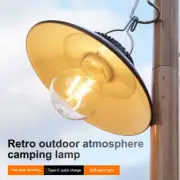 Retro Camping Light USB Rechargeable Torch Outdoor Lantern Emergency Tent Lamp