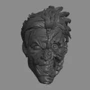 Two Face Harvey Dent v1 custom head for 4" 6" 7" 12" DC Comics action figure