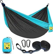SZHLUX Camping Hammock Double & Single Portable Hammocks with 2 Tree Straps, Great for Hiking,Backpacking,Hunting,Outdoor,Beach,Camping