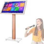 19.5/22 Inch Smart Karaoke Player, 4K LED Touch Screen, Bluetooth and App Control Karaoke Singing Player with Reverb 2 Wireless Microphones, YouTube Movies Online Update,22inch-4TB