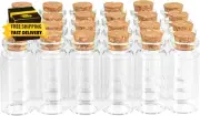 24 Pack 10 Ml Glass Bottles with Cork Stopper，Mini Glass Bottle with Cork，Small
