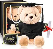 Bear with Graduation Cap Toys Class of 2022 Graduation Plush Stuffed Teddy Bear Animal with Greeting Card and Bag for Graduation Day Gift(Graduation Bear)
