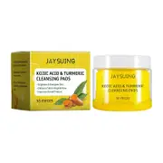 Unbrand 55Pcs Kojic Acid and Turmeric Cleansing Pads, Turmeric Kojic Acid Pads for Face and Body Cleansing and Exfoliation, Skin Smooth Firming 3PCS