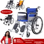 24" Foldable Wheelchair Elderly and Disabled Self Propelled Soft Mobility Aid