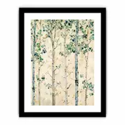 White Birchtrees Framed print Art Poster