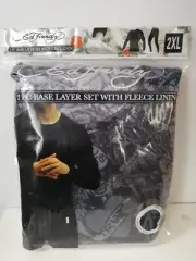Ed Hardy 2XLarge Mens Base Layer Set With Fleece Lining Pants & Top New.