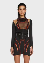 [Namilia] Corset Dress With Detachable Sleeves - Black