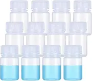 12 PCS Plastic Bottles with Caps, 30ml Sample Bottles Clear Small Liquid Containers Sealed Leak-Proof Multipurpose Pp Sample Containers Small Bottle for Liquids Laboratory Travel Storage at Home