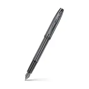 Sheaffer 100 Fountain Pen in Shiny Dark Grey Gunmetal with PVD Trim - Fine NEW