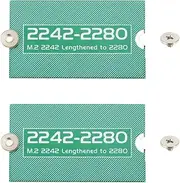 ECSiNG 2 Pieces M.2 NGFF/NVME Length Extension Adapter 2242-2280 SSD Extension Holder Card Plate for PC Computer Case 38 x 22 x 0.9 mm