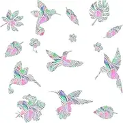 60pcs Anti Collision Window Decals for Birds, Rainbow Reflection Window Sticker Window Strike Prevention Stickers Prism Decal Static Cling Window Decals Flowers Indoor Decorations