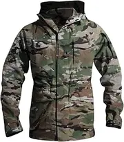 [Snoly] Men's M65 Outdoor Field Coat Field Jacket Military Trucker Cargo Jacket Coats With Hood Tactical Windbreaker