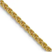 [JewelryWeb] Yellow Gold Solid Polished Lobster Claw Closure 1mm Wheat Chain Necklace Jewelry Gifts for Women - Length Options: 41 46 51 56 61