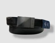 Kenneth Cole Mens Black Brown Stretch Reversible Plaque Belt Size M 34-36