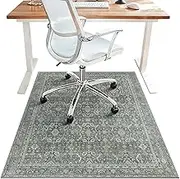 Office Chair Mat for Hardwood Tile Floor, 48"X 60" Computer Chair Mat for Carpet, Under Anti-Slip Thin Floor Mat for Office Chair on Rolling Chairs Carpet, Washable 1/5" Thick Desk Rug, Deep
