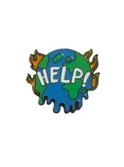 My World’s On Fire Metal Enamel Pin New Earth Day Climate Change Global Warm Pin