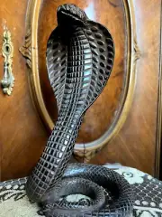 Manifest Egyptian Uraeus Statuette , Handmade Cobra Statue from Ancient Egypt