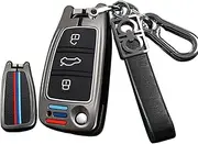 HIBEYO Folding Key Fob Cover for Audi A4 A3 Q3 Q3 Q5 Q7 TT TTS RS3 S4 S3 A1 S6 RS4 RS6 Q2L Key Cover for Audi Accessories