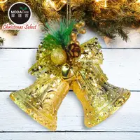 在飛比找金石堂優惠-摩達客－聖誕3吋裝飾金色雙花鐘吊飾－雙金系