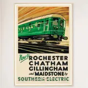 Galrie Southern Railway Vintage Poster of Rochester, Chatham, Gillingham and Maidstone, Wood Frame, A0 84 x 119cm (33 x 47inch)