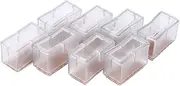 Chair Leg Floor Protectors, 8 Pcs Chair Feet Protectors Rectangle Floor Protectors for Chairs with Rubber Sole for Chair Feet Protecting Floors from Scratches (Transparent)(Transparent)