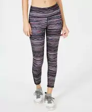 Ideology Womens Space-dyed Mesh-trimmed Leggings Royal Fuchsia