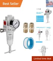 3/8" NPT High Pressure Compressed Air Regulator, T-Handle, 0-300 psi Gauge & ...