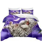 Cute Hammock White Tiger Cub Quilt Cover