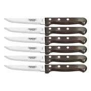 Tramontina Churrasco Gaucho 6 Piece Jumbo Steak Knife Set 12cm - Robins Kitchen