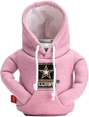 Puffin - The Hoodie Beverage Jacket, Insulated Can Cooler, U.S. Army Rose/White