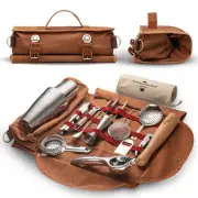 Travel Bartender Kit Bag | Professional 17-Piece Silver Bar Tool Set with Por...