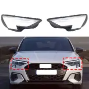 Pair Lampshade Headlight Clear Lens Cover + Sealant Gule For Audi A3 2021-2023 (for: Audi)
