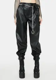 [Devil Fashion] Vegan Leather Croc Joggers