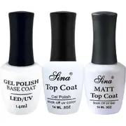 Trio Pack - Base Coat Sina + Top Coat Sina + Matte Top Coat Sina