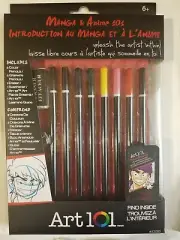 Manga & Anime 101 Set With Learn to Draw Guide and Color Pencils Art Set